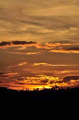 Beautiful golden yellow sky and sun