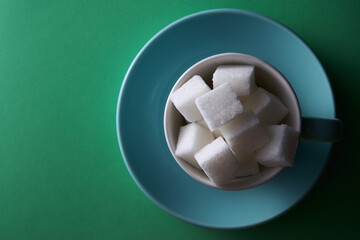 cup of white sugar cube