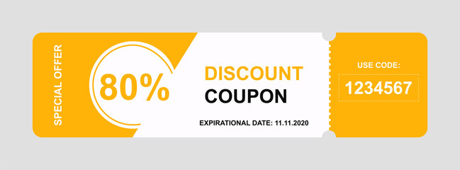 Vector discount coupon flyer sticker or banner. - obrazy, fototapety, plakaty