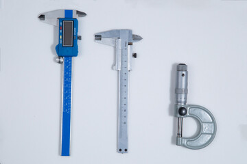 Caliper on a white background. A tool to work with.
