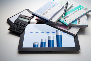 タブレット端末と伝票