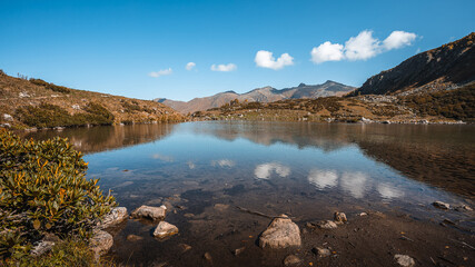 Arkhyz. Sofia's lakes. Sofia's waterfalls. Lakes on top of mountains. Landscape