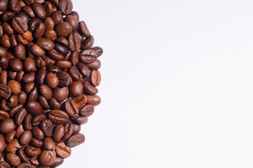 Coffee beans isolated with white background