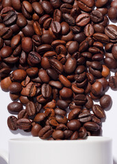 Coffee beans isolated with white background