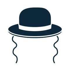 hanukkah, orthodox jewish hat accessory traditional silhouette icon