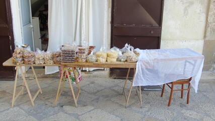 Vendita di prodotti alimentari fatti in casa. Bari, sud Europa