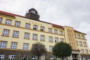 The modernized building of grammar school (zakladni skola in Czech)