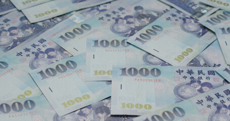 Stack of the New taiwan dollar
