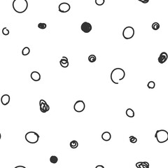 Dots seamless pattern. Hand drawn circles background texture.