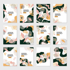 Minimalism hipster colores design templates collection. Vector modern art graphic design for gift cards, flyers ,brochures