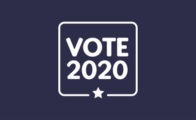 Vote 2020 in USA, sticker design. Political election campaign banner. Election day in United States of America.