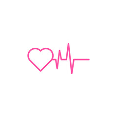 Heartbeat, medical line red isolated on white background EPS Vector