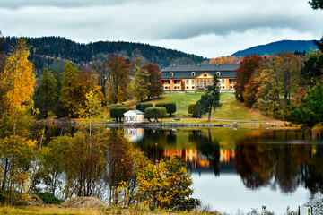 A beautiful park in the autumn.