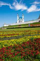 Panoramic view of the Kazan Kremlin and the Kul Sharif Mosque