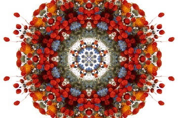 abstract beautiful seamless colorful floral pattern from flowers and leaves . High quality photo