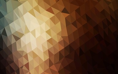 Dark Yellow, Orange vector triangle mosaic template.