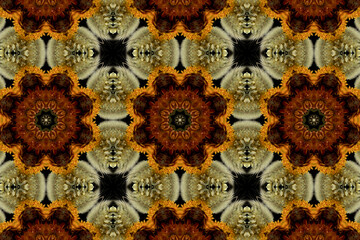 abstract colorful seamless pattern with floral motifs from flowers and leaves. High quality photo