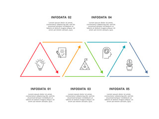 Creative concept for infographic with 5 steps, options, parts or processes. Business data visualization