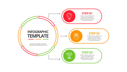 Creative concept for infographic with 3 steps, options, parts or processes. Business data visualization