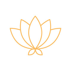 lotus flower oriental element decoration line design