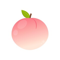 Peach vector. Peach heart vector. Peach on white background. Peach logo design.