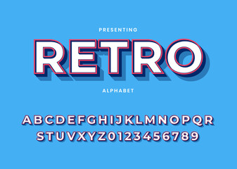 3d bold modern typeface, vibrant cool style effect, retro bold custom font alphabet template