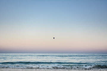 Crest of a wave in the Black Sea at sunset, selective focus. Sea waves background series images.