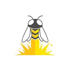 Vector logo, badge, symbol, icon template design with Hornet Theme

