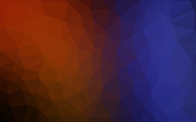 Dark Blue, Red vector polygonal pattern.