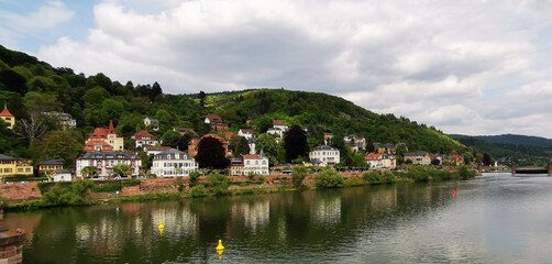 Fototapeta na wymiar Scenic view of river Neckar and Heidelberg