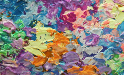 Art Abstract acrylic and watercolor relief smear blot painting. Pastel color horizontal texture...