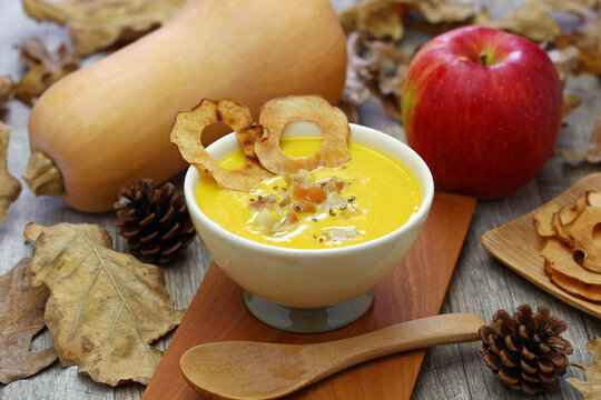 Butternut Squash And Apple Soup For Halloween Dinner