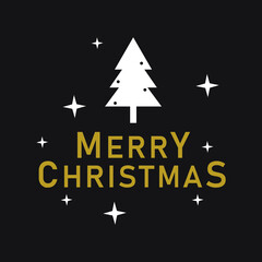 Merry Christmas - Creative typography lettering for Holiday Gift card EPS Vector