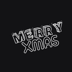 Merry Christmas - Creative typography lettering for Holiday Gift card EPS Vector