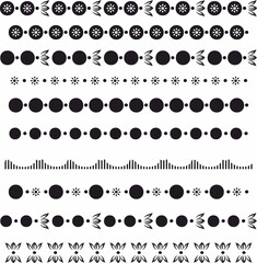 Decorative delimiter separator text and graphic element,  lines for design set	
