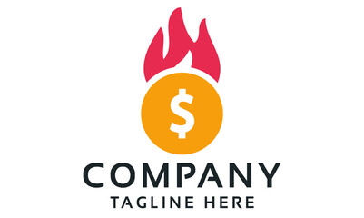 Money Fire Vector Logo Template