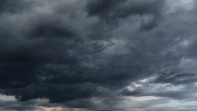 beautiful dark dramatic sky with stormy clouds time lapse