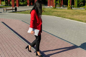 woman walking on the street