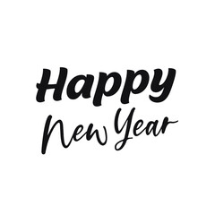 Happy New Year 2021, holiday, simple lettering typography, gift or invitational card, invitation on a white background EPS Vector 