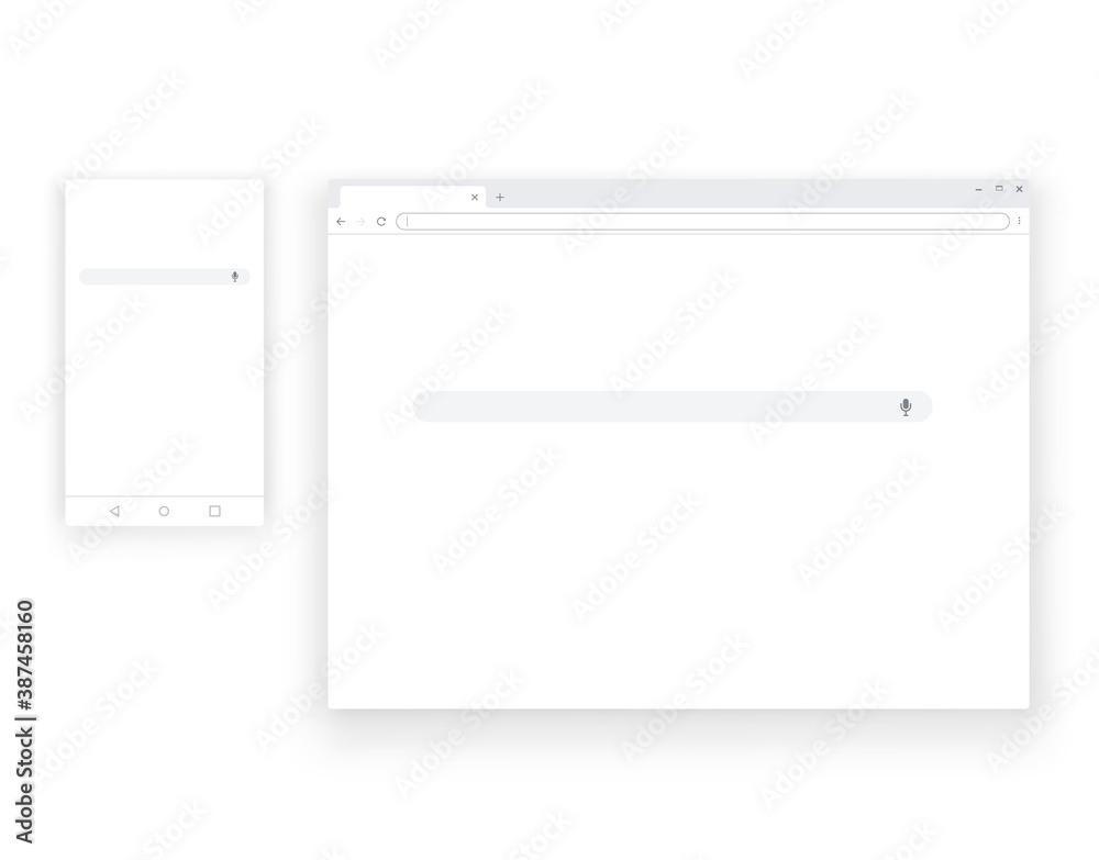 Poster Mobile and web browser windows vector mock up