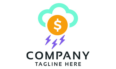 Money Rain Vector Logo Template