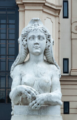 Fototapeta na wymiar Sphinx statue at Belvedere palace, Vienna