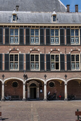 Fragments of the Binnenhof (Inner court) building - XIII century complex of buildings in the city center of Den Haag (The Hague). Netherlands.
