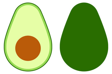Set of avocado icon