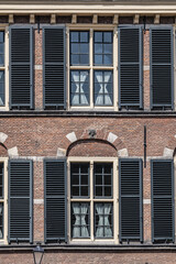 Fragments of the Binnenhof (Inner court) building - XIII century complex of buildings in the city center of Den Haag (The Hague). Netherlands.