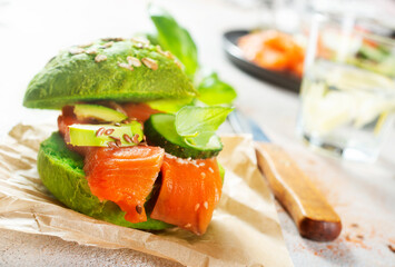 sandwich with salmon
