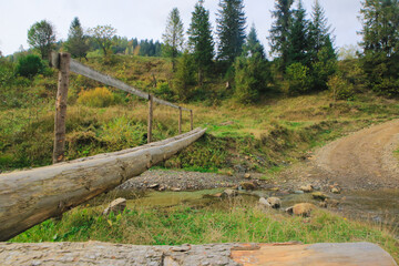 Fototapeta na wymiar river in the Carpathian Mountains