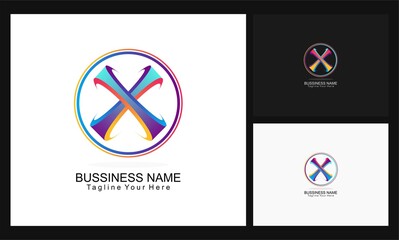x company logo multi color design