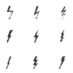 Super set Lightning bolt. Thunderbolt, lightning strike. Modern flat style vector illustration
