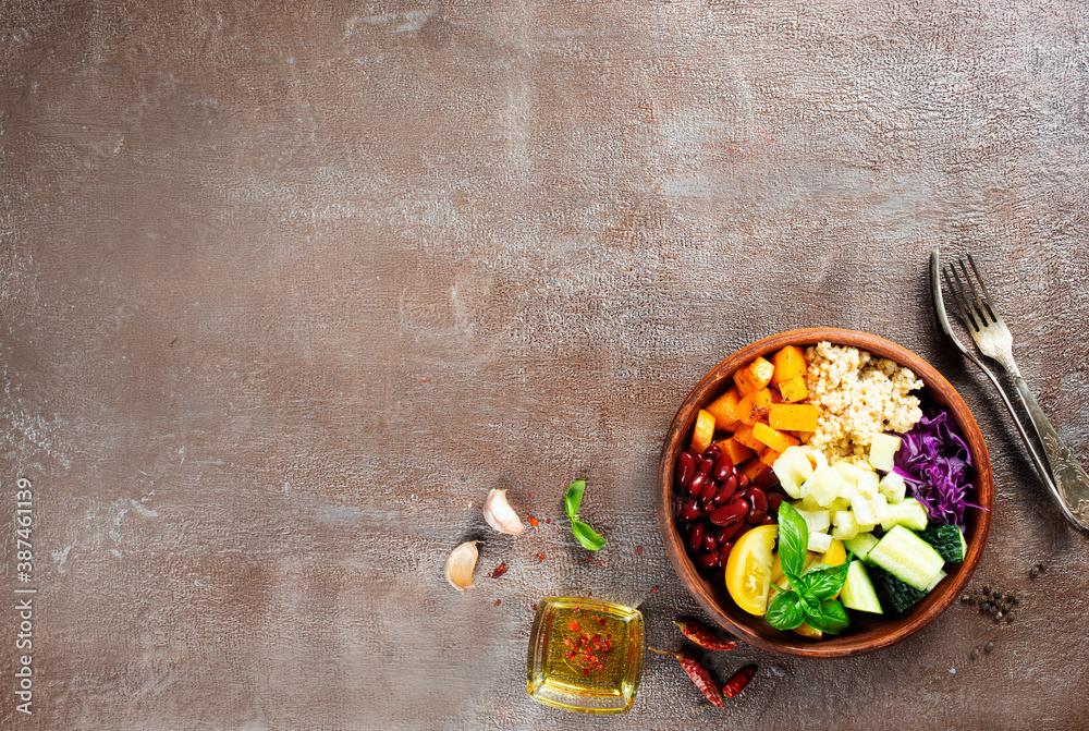 Wall mural buddha bowl with vegetables